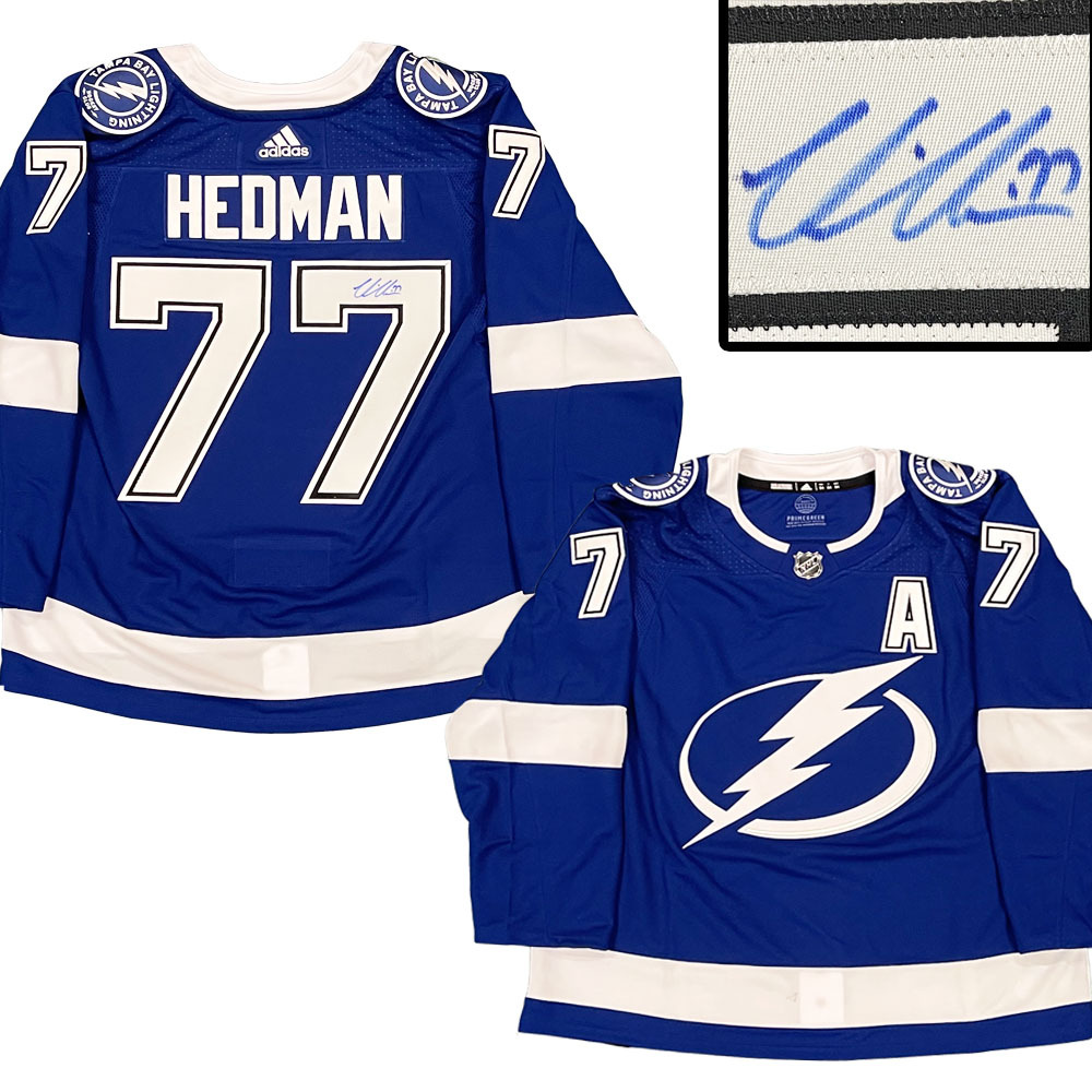VICTOR HEDMAN Signed Tampa Lightning Blue Adidas PRO Jersey