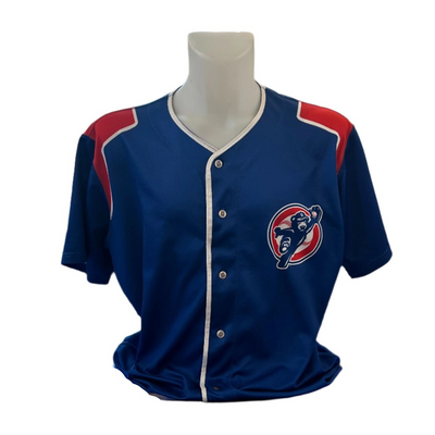 #16 South Bend Cubs Authentic Game Worn Royal Blue Alternate (BP) Jersey. Size 46, Lg.