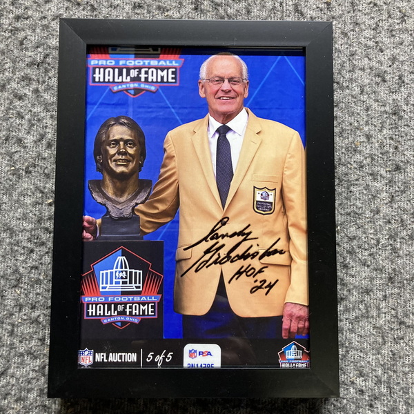 HOF - Broncos Randy Gradishaw NFL Auction Exclusive Signed 5x7 Framed Ph...