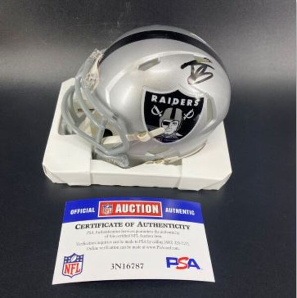 NFL - Raiders Jack Bech Signed Mini Helmet