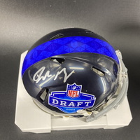 NFL - Patriots Drake Maye Signed NFL Draft Mini Helmet