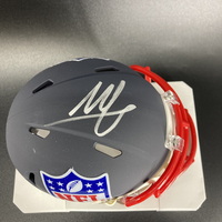 NFL - Commanders Mike Sainristil Signed Blue Shield Mini Helmet