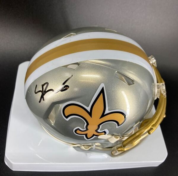 NFL - Saints Spencer Rattler Signed Flash Mini Helmet