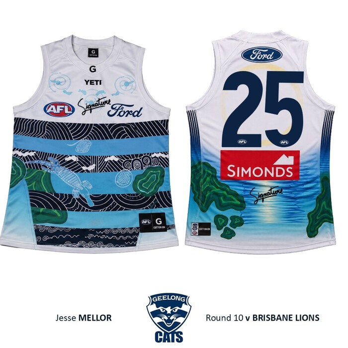 Photo of Jesse Mellor #25 Geelong Cats 2026 First Nations Clash Guernsey