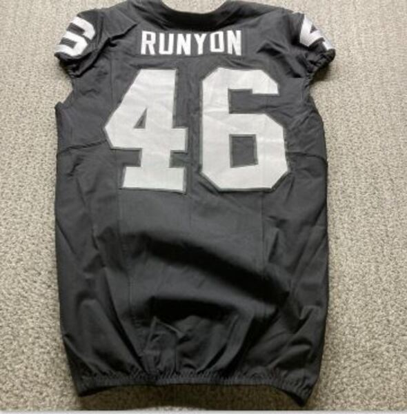 STS - Raiders Carter Runyon Game Worn Jersey (2025 Season) Size 44 - Roo...