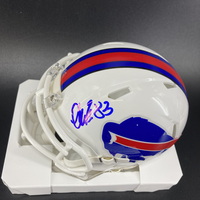 HOF - Bills Andre Reed Signed Mini Helmet with HOF 14 Inscription