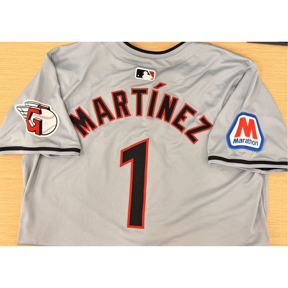 Team Issued Angel Martinez #1 Road Gray Jersey | Cleveland Team Issued Angel Martinez #1 Road Gray Jersey | Cleveland