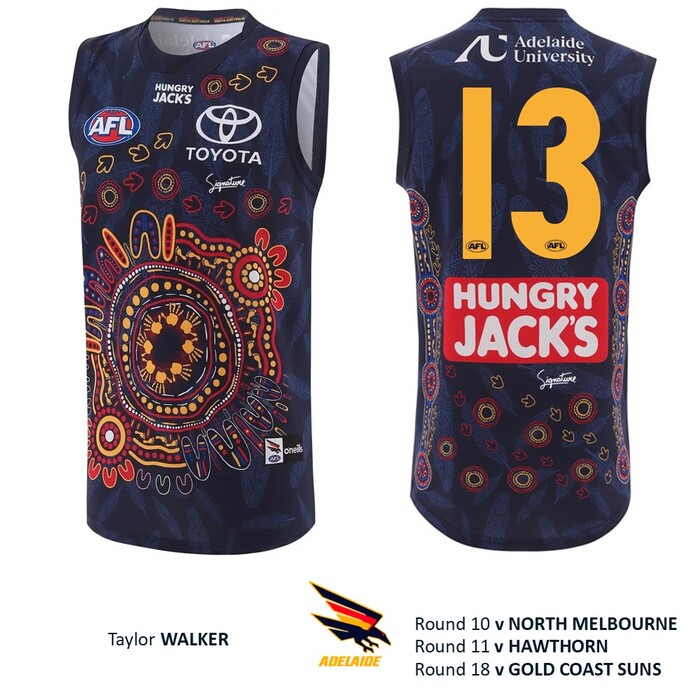 Photo of Taylor Walker #13 Adelaide Crows 2026 First Nations Guernsey