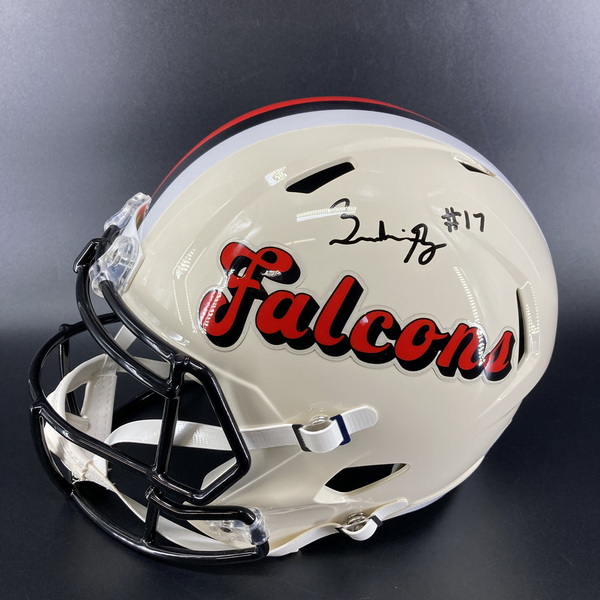 NFL - Falcons Zachariah Branch Signed Retro Replica Helmet