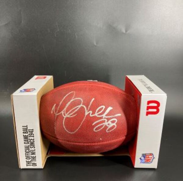 HOF - Rams Marshall Faulk Signed Authentic Football