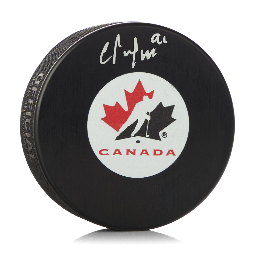 Cole Perfetti Team Canada Autographed Hockey Puck