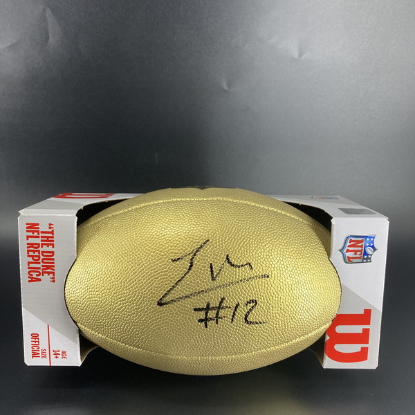NFL - Commanders Luke McCaffrey Signed Gold Composite Football
