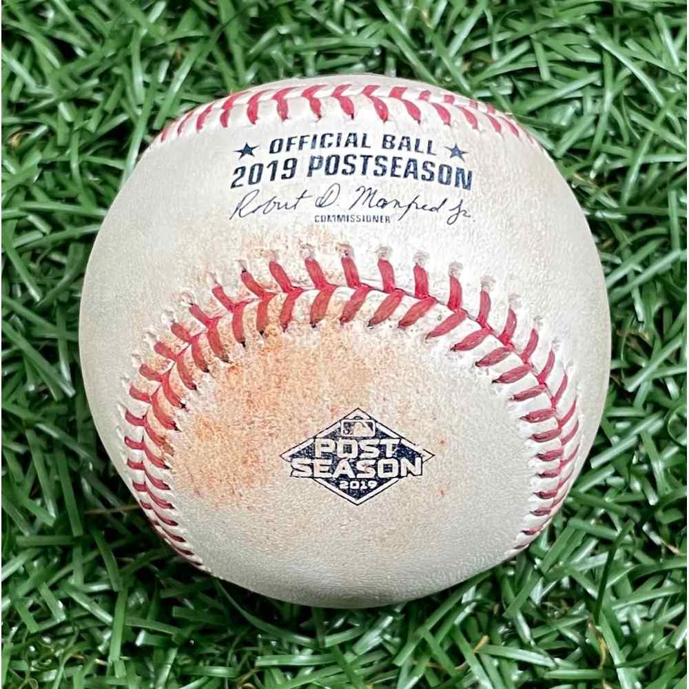 Game Used ALDS Baseball Carlos Correa fly out and Josh Reddick fly out