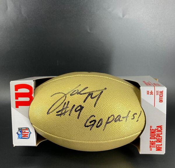 NFL - Patriots Joe Milton Signed Gold Composite Football