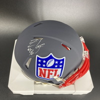 NFL - Falcons Zion Logue Signed Blue Shield Mini Helmet