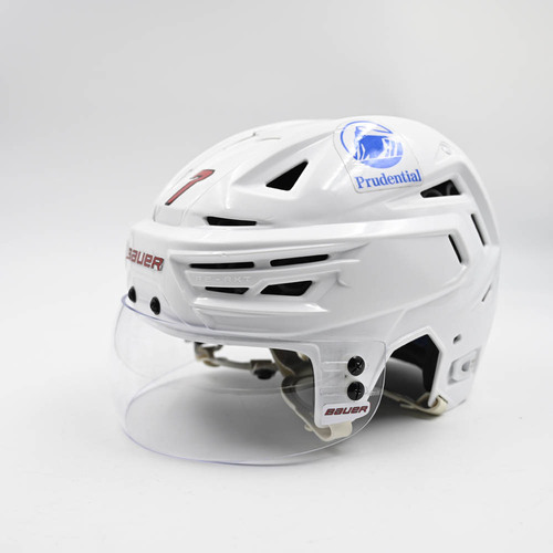 Image of Hamilton, Dougie - Game-Worn White, Bauer Helmet w/ Bauer Shield - 2025-26 NHL Season