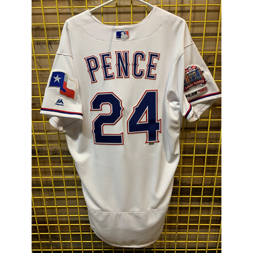 Hunter Pence Team-Issued White Jersey From 2019 Season With Final Season Patch