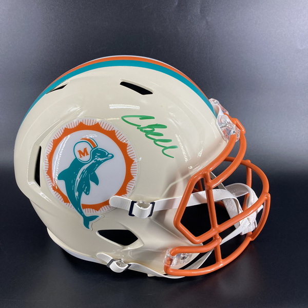 NFL - Dolphins Chris Bell Signed Retro Replica Speed Helmet
