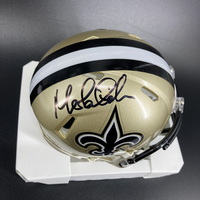 HOF - Saints Morten Andersen Signed Mini Helmet with HOF 17 Inscription