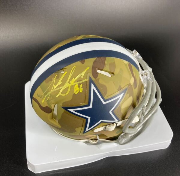NFL - Cowboys Luke Schoonmaker signed mini helmet - Salute to service