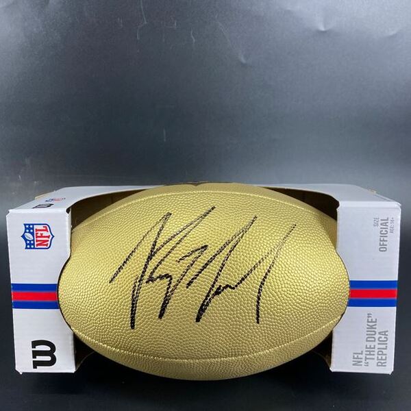 NFL - Colts Riley Leonard Signed Gold Composite Football