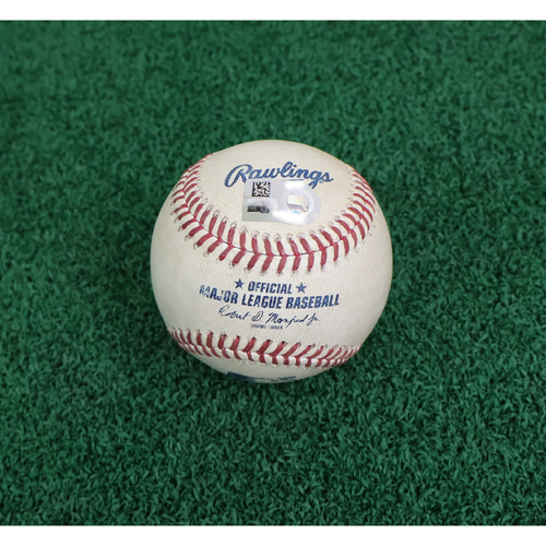 Photo of 2026 Game-Used Baseball. Pitcher: Kai-Wei Teng, Batter: Leody Taveras- Strikeout