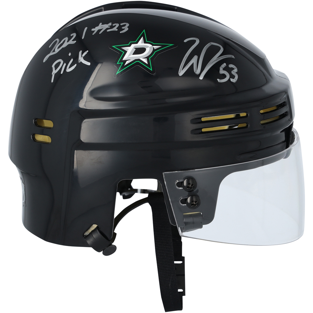Wyatt Johnston Dallas Stars Autographed Black Mini Helmet with 