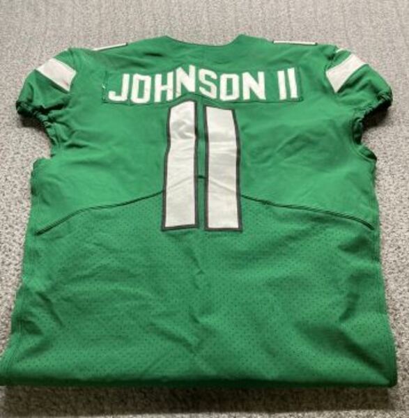 Crucial Catch - Jets Jermaine Johnson II Game Worn Jersey (10/15/23) Siz...