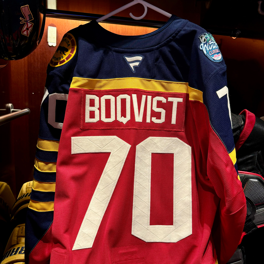Jesper Boqvist Florida Panthers #70 2026 NHL Winter Classic Game-Used Red Jersey - Worn During the 1st Period on January 2, 2026 - Size 56