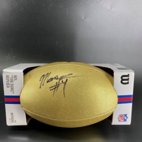 NFL - Chiefs Mansoor Delane Signed Gold Composite Football