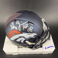 HOF - Broncos Gary Zimmerman Signed Alternate Mini Helmet with HOF 08 In...