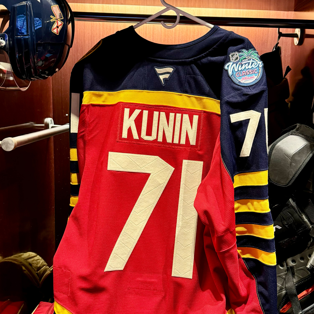 Luke Kunin Florida Panthers #71 2026 NHL Winter Classic Game-Used Red Jersey - Worn During the 1st Period on January 2, 2026 - Size 56