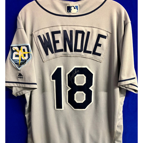 Photo of Team Issued 20th Anniversary Autographed Jersey: Joey Wendle