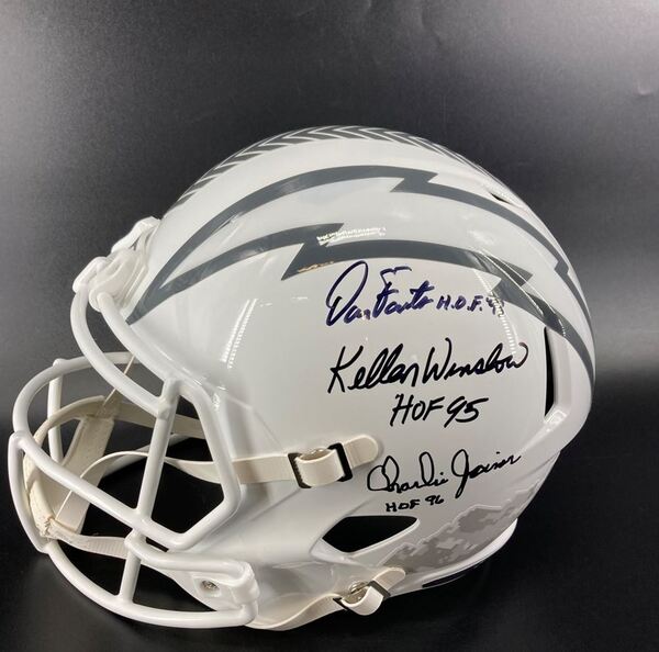 HOF - Chargers Multi Signed Replica STS Helmet Signed by Dan Fouts, Kell...