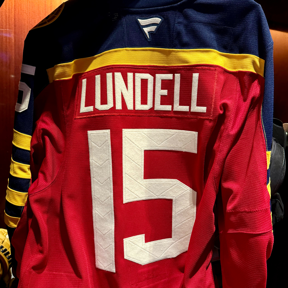 Anton Lundell Florida Panthers #15 2026 NHL Winter Classic Game-Used Red Jersey - Worn During the 1st Period on January 2, 2026 - Size 56