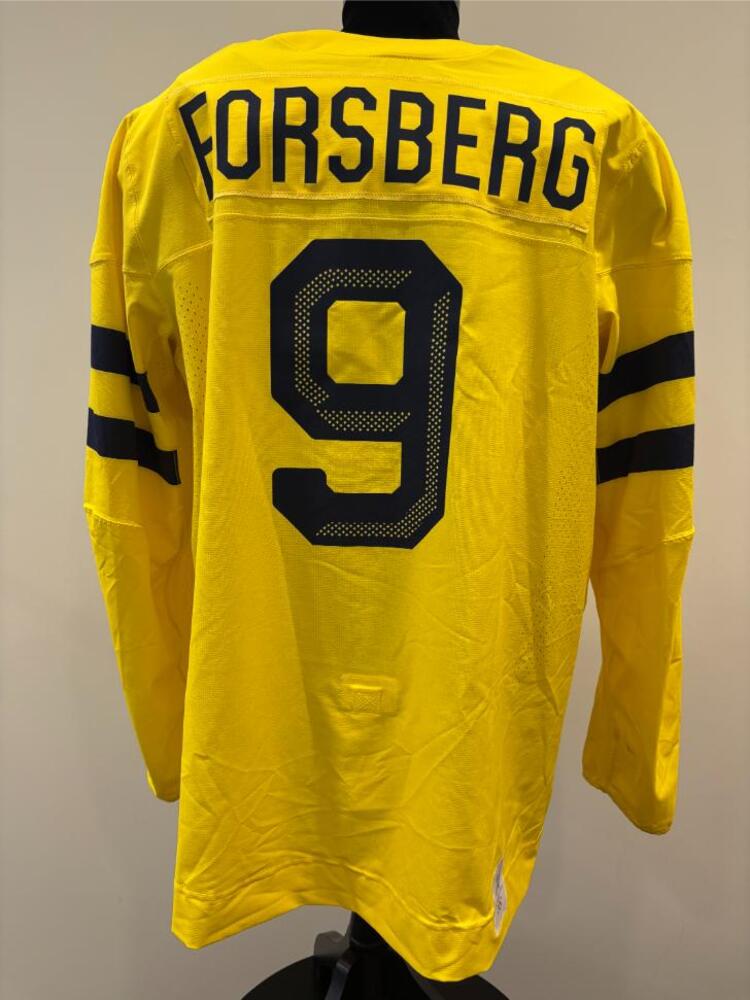 Filip Forsberg Sweden Game-Used Gold Jersey worn v. Finland on February 13, 2026, as a part of the 2026 Milano Cortina Winter Games.