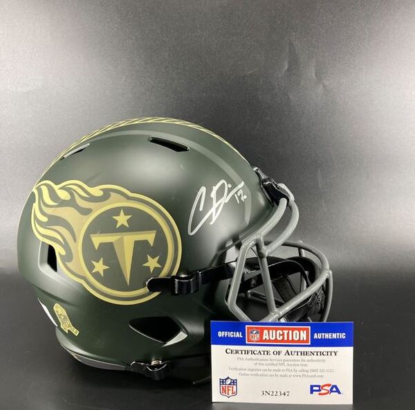 NFL - Titans Chimere Dike Signed STS Replica Speed Helmet