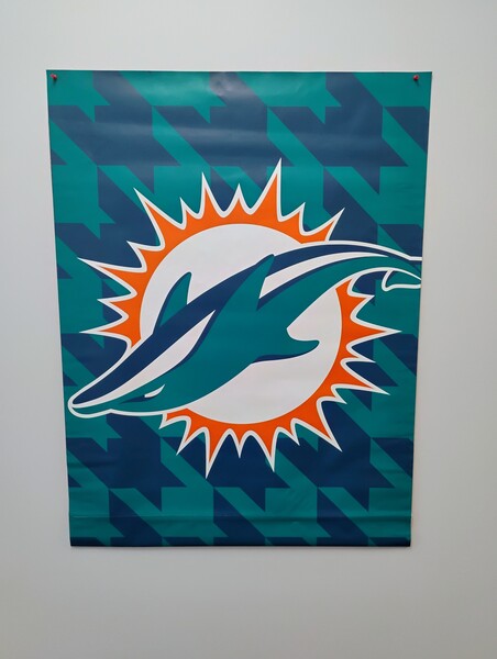 Dolphins Logo - Madrid Games Banner (35x47)
