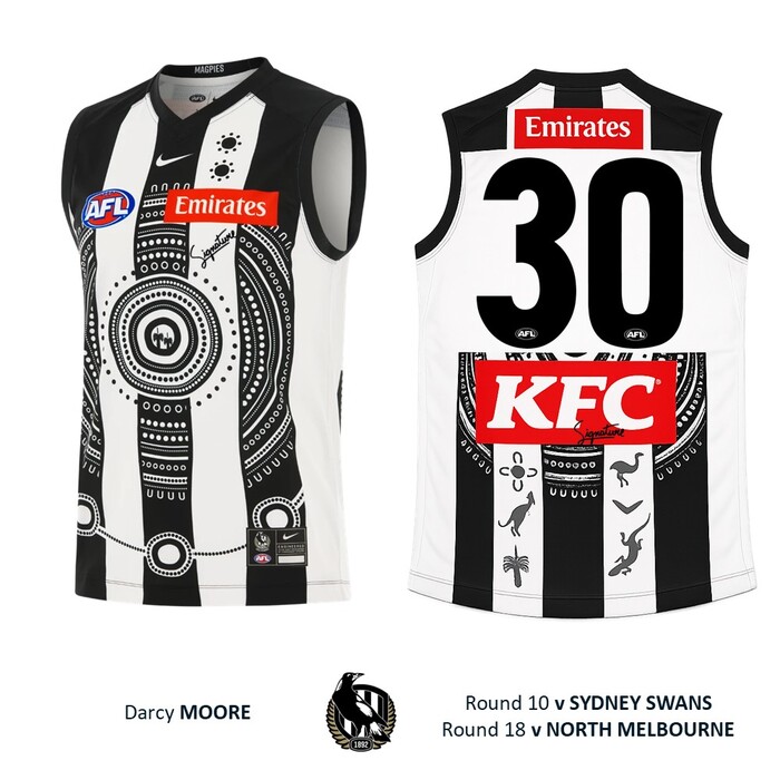 Photo of Darcy Moore #30 Collingwood 2026 Indigenous Player-Issue Guernsey