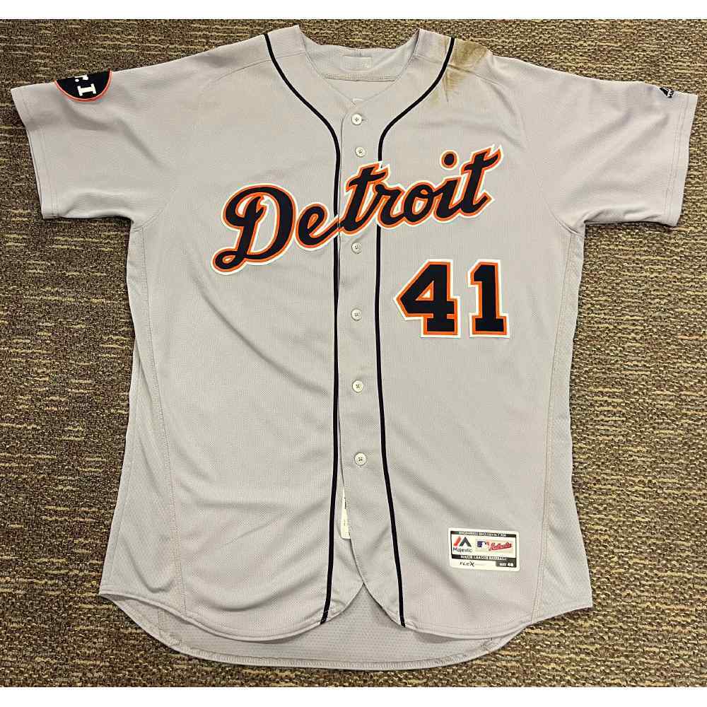 Victor Martinez #41 Detroit Tigers Game-Used Road Jersey with Mr.I