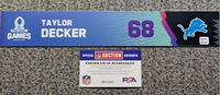 NFL - Lions Taylor Decker 2024 Pro Bowl Games Nameplate 1 of 1