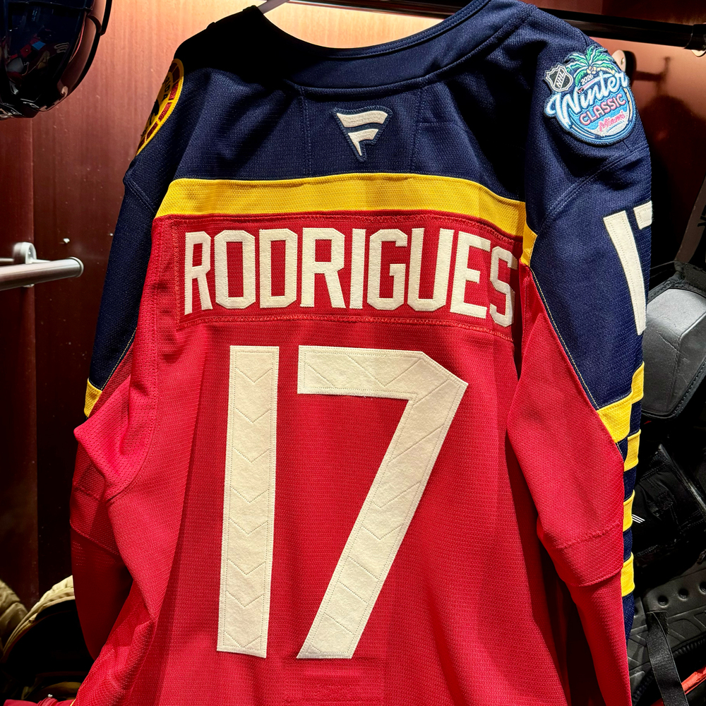 Evan Rodrigues Florida Panthers #17 2026 NHL Winter Classic Game-Used Red Jersey - Worn During the 1st Period on January 2, 2026 - Size 56