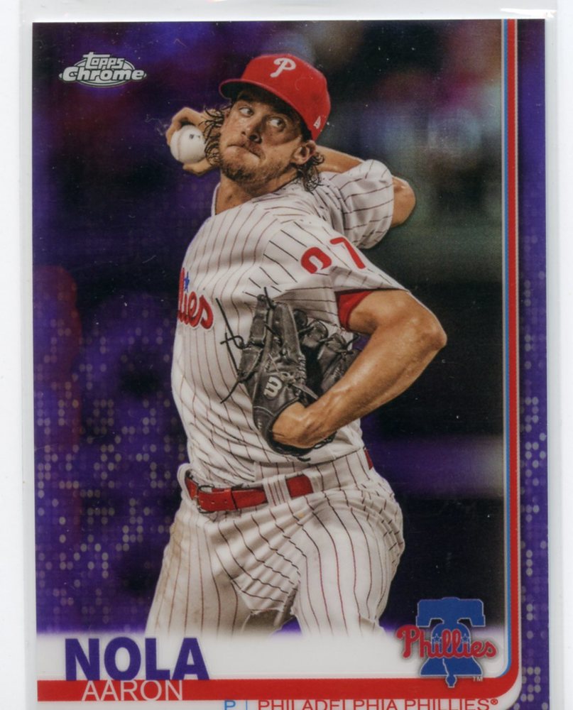 2019 Topps Chrome Purple Refractors #176 Aaron Nola 112/299