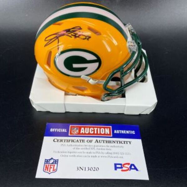 NFL - Packers Rashan Gary Signed Mini Helmet