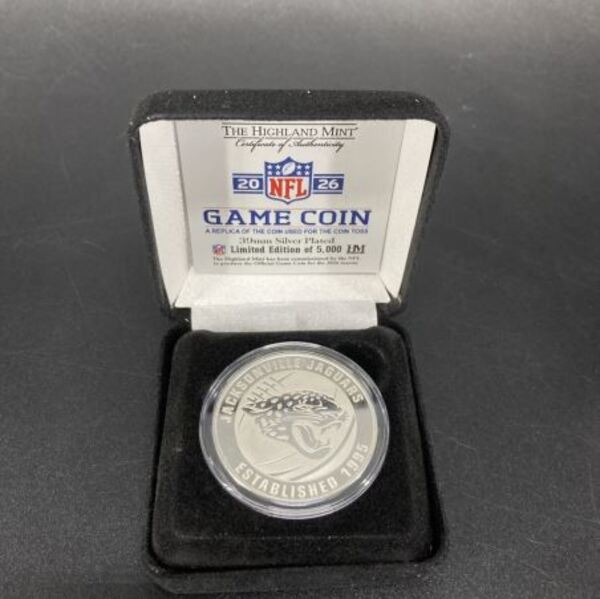 Jaguars Silver Plated Flip Coin