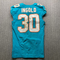 Crucial Catch - Dolphins Alec Ingold Game Used Jersey (9/30/2024) Size 4...