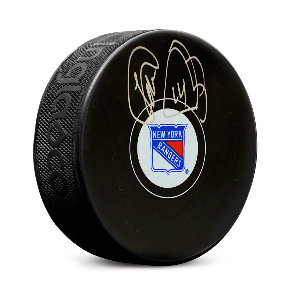 Theo Fleury Autographed New York Rangers Hockey Puck