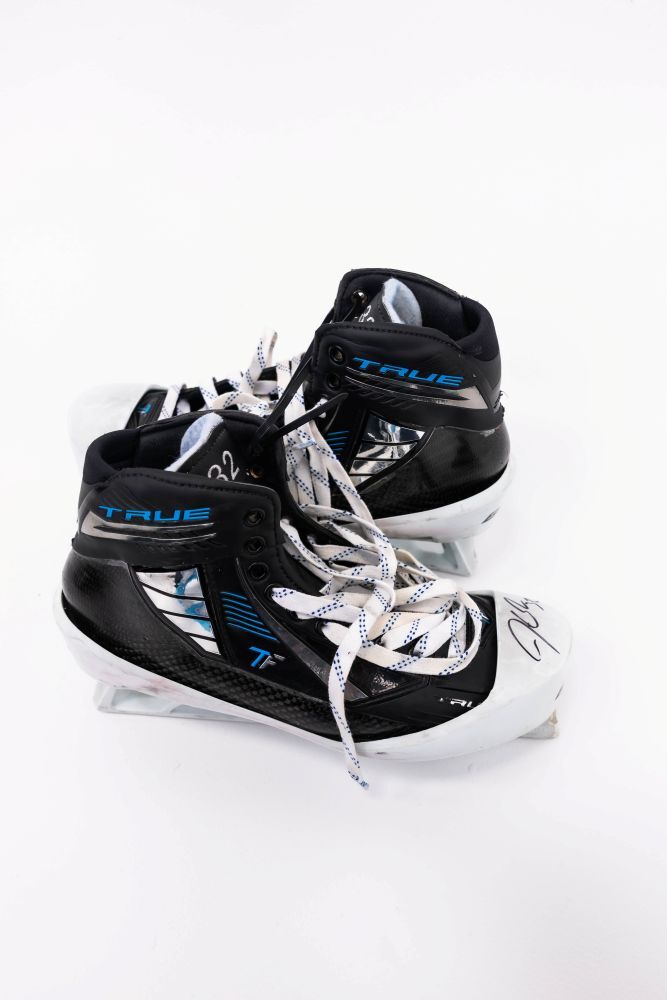Signed and Game-Used True Skates by #32 Jonathan Quick