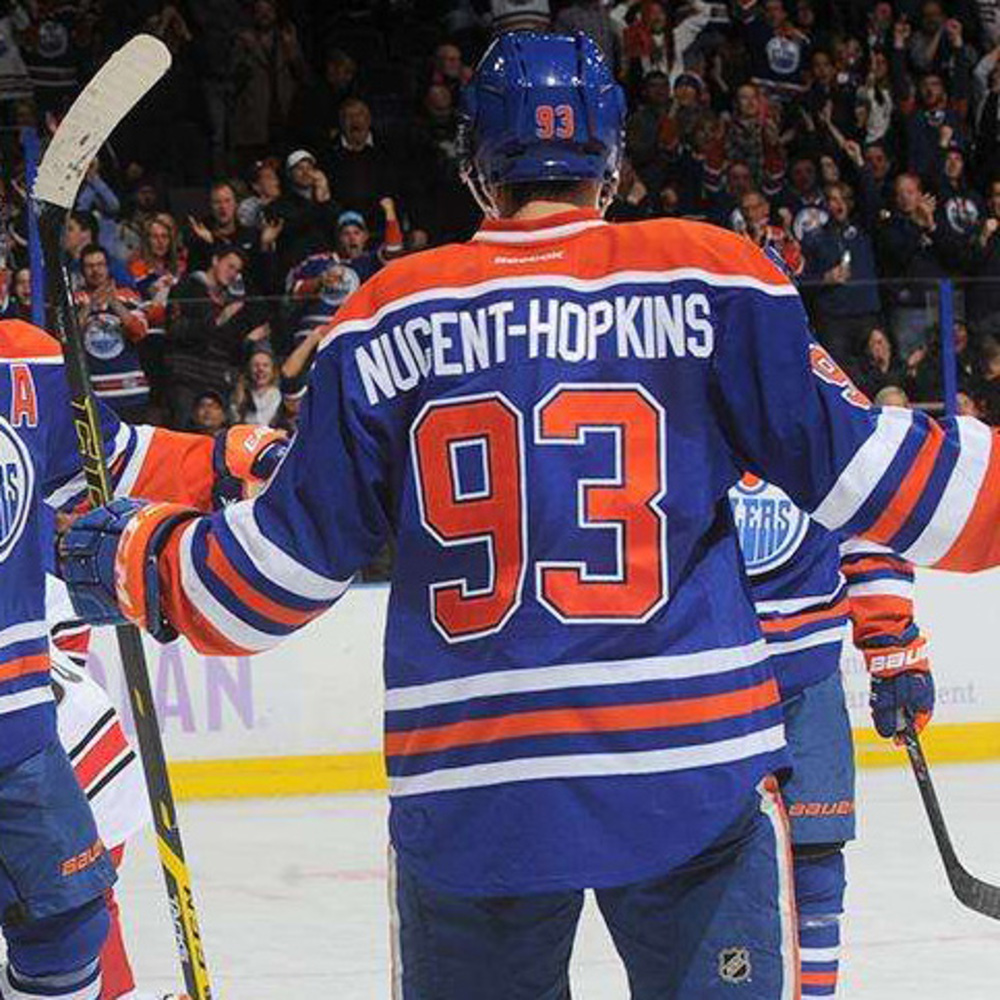 Ryan Nugent-Hopkins #93 - Autographed 2014-15 Edmonton Oilers Game