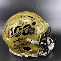 NFL - Multi Signed Gold 100th Season Authentic Speed Helmet With Over 25...